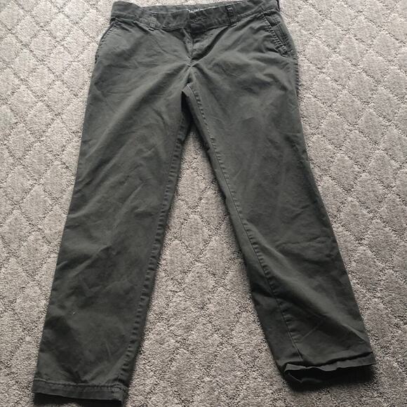 Gap khakis girlfriend minimalists casual office neutral green summer fall sz 2 - Picture 1 of 3